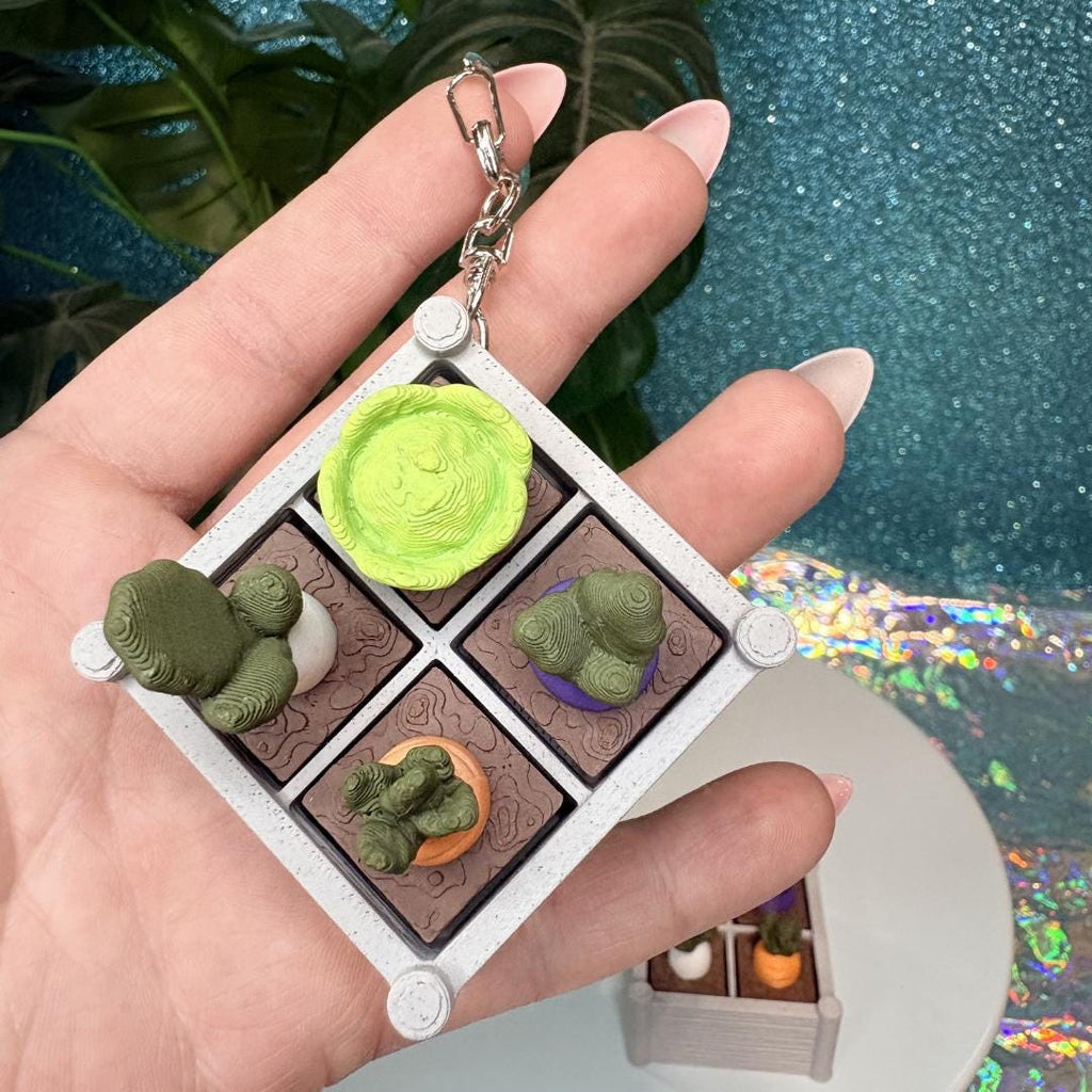 Veggie Garden Fidget Clicker Keychain