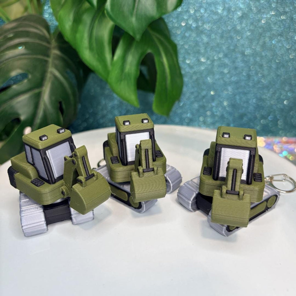Excavator Fidget Clicker Keychain
