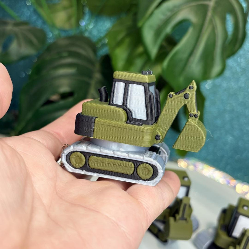 Excavator Fidget Clicker Keychain