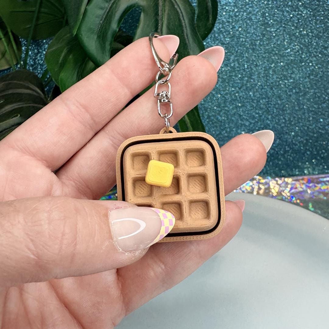 Waffle Fidget Clicker Keychain