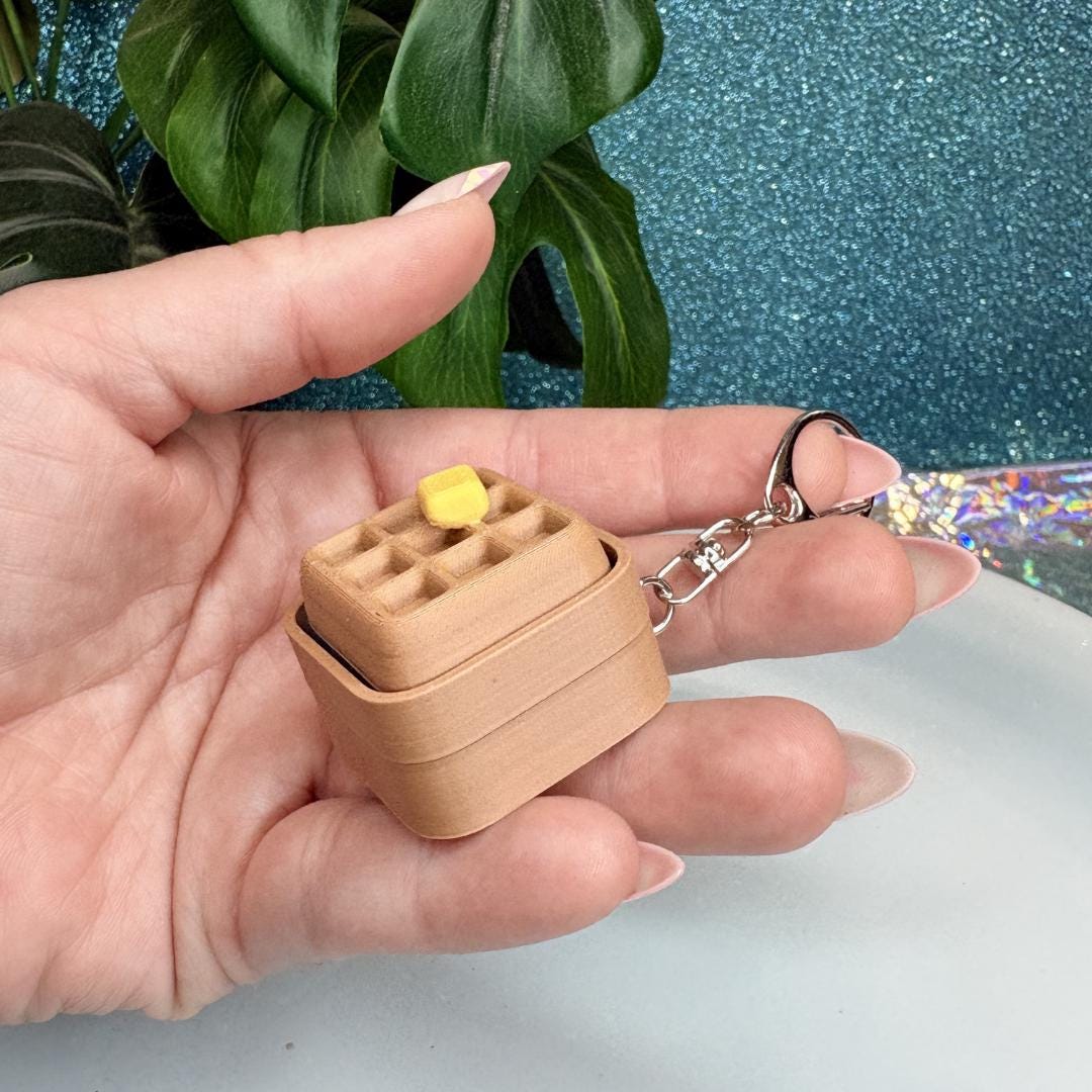 Waffle Fidget Clicker Keychain