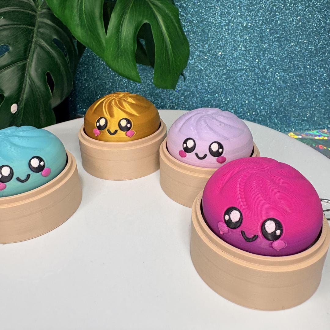 Dumpling Fidget Clicker Keychain