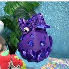 Crystal Dragon Egg Fidget Toy | Articulated Mini Crystal Dragon in Egg | 3D Printed Desk Pet | Fantasy Dragon Gift | Sensory Fidget