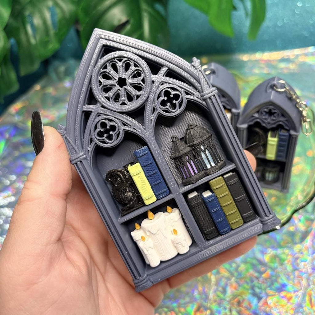 Gothic Bookshelf Fidget Clicker | Book Lover Desk Toy | Romantasy Sensory Fidget for ADHD | Gothic Decor | Fantasy Reader Gift | Fourth Wing