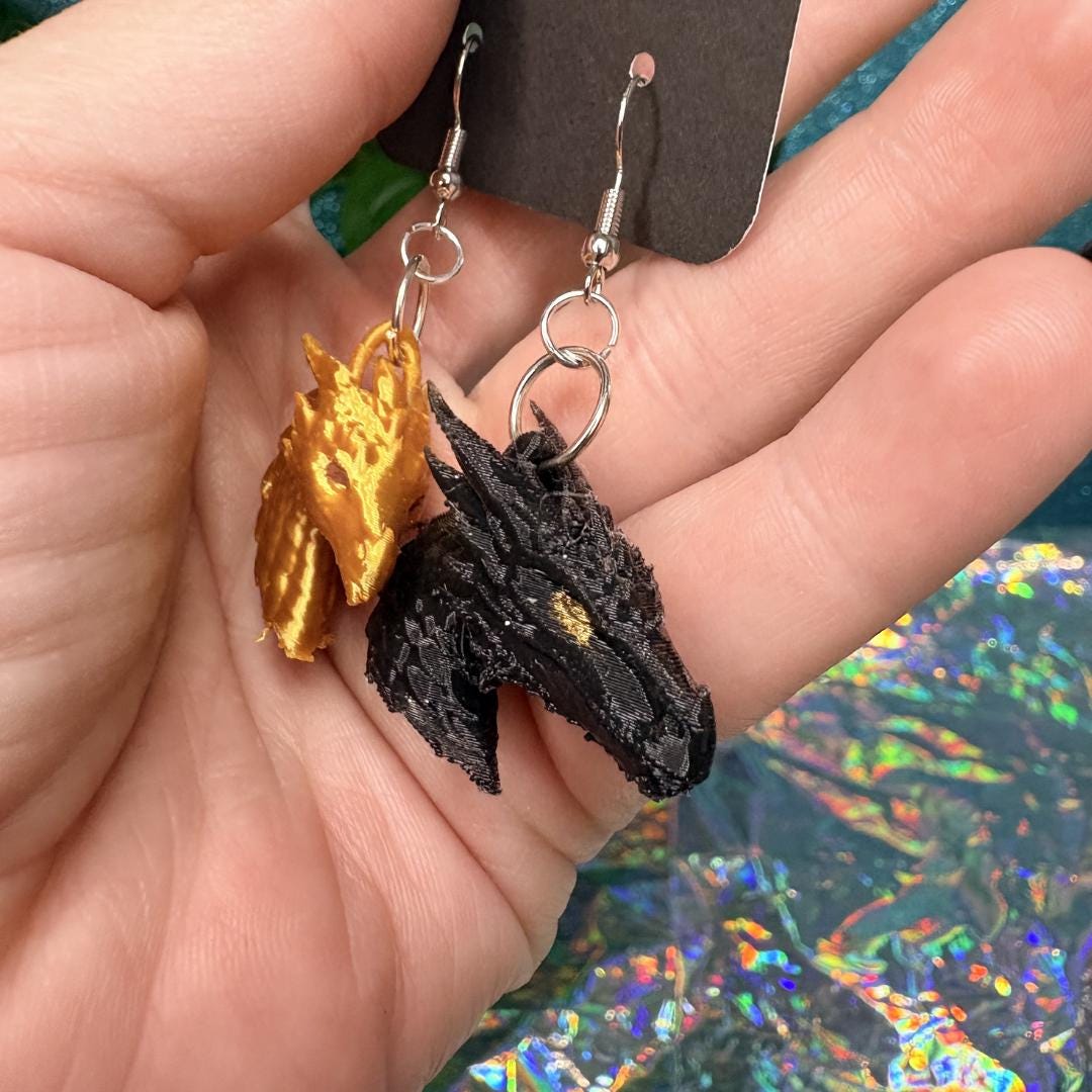 Tairn Andarna Fourth Wing Book Earrings | Mini Fantasy Dragon Dangle Earrings | Basgiath Inspired Jewelry | Book Lover Gift | Violet Xaden