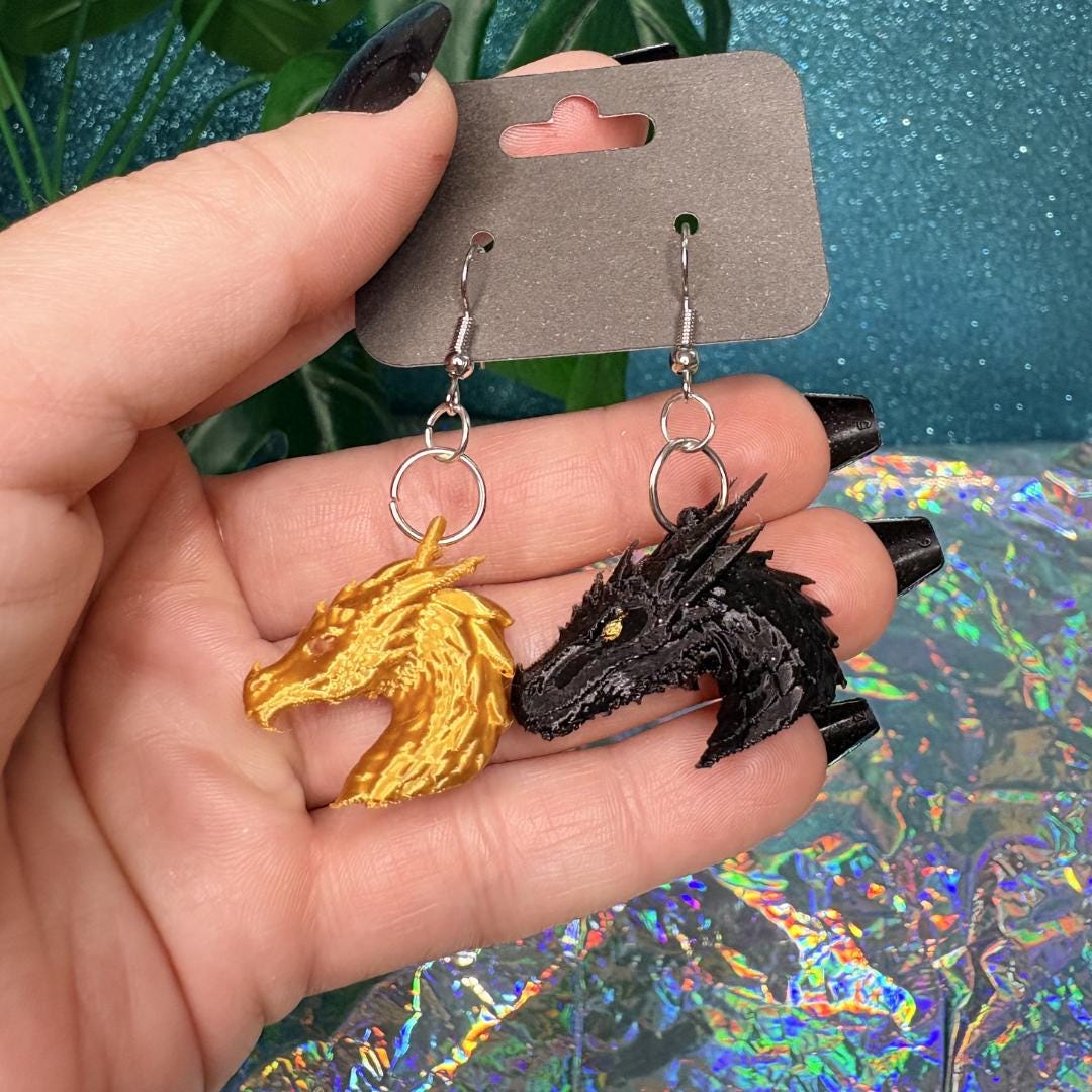 Tairn Andarna Fourth Wing Book Earrings | Mini Fantasy Dragon Dangle Earrings | Basgiath Inspired Jewelry | Book Lover Gift | Violet Xaden