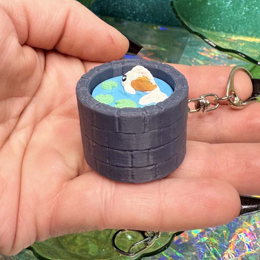 Koi Pond Clicker Keychain | Mini Zen Pond Fidget Clicker | Kawaii Fish Keychain | Sensory ADHD Fidget | Japanese Garden Gift