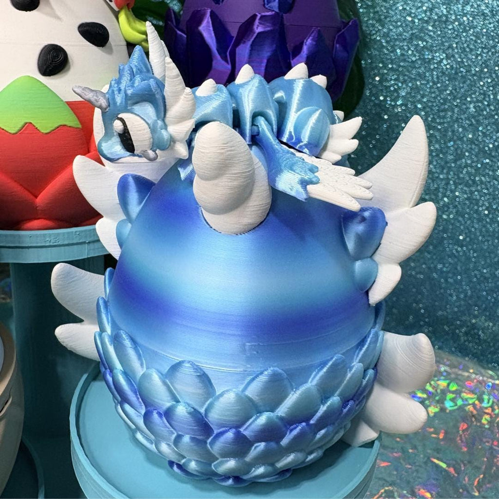 Dragon Egg Fidget Toy | Articulated Mini Dragon in Egg | 3D Printed Desk Pet | Sensory Toy for ADHD | Fantasy Dragon Gift