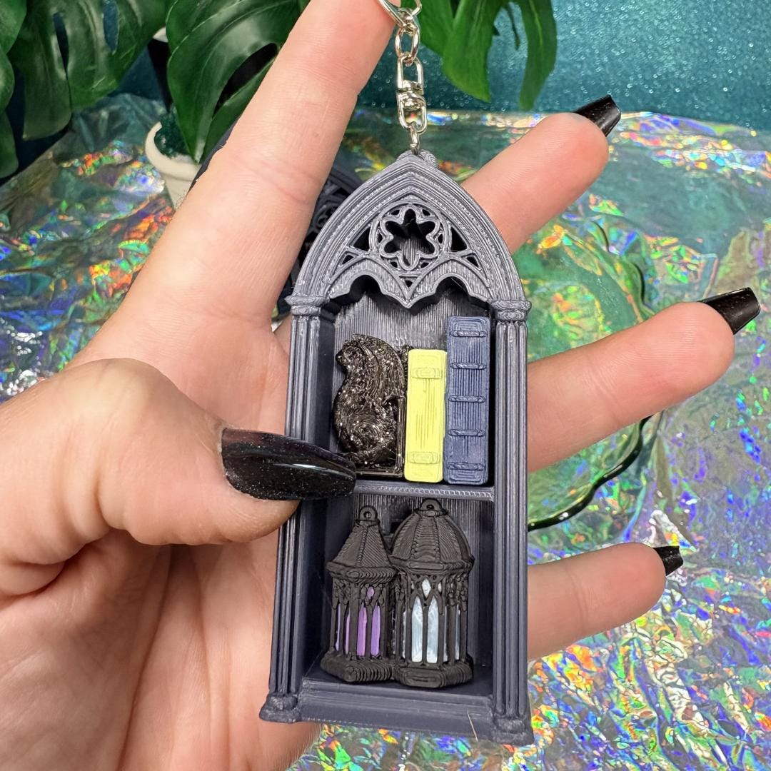 Gothic Bookshelf Fidget Clicker | Book Lover Desk Toy | Romantasy Sensory Fidget for ADHD | Gothic Decor | Fantasy Reader Gift | Fourth Wing