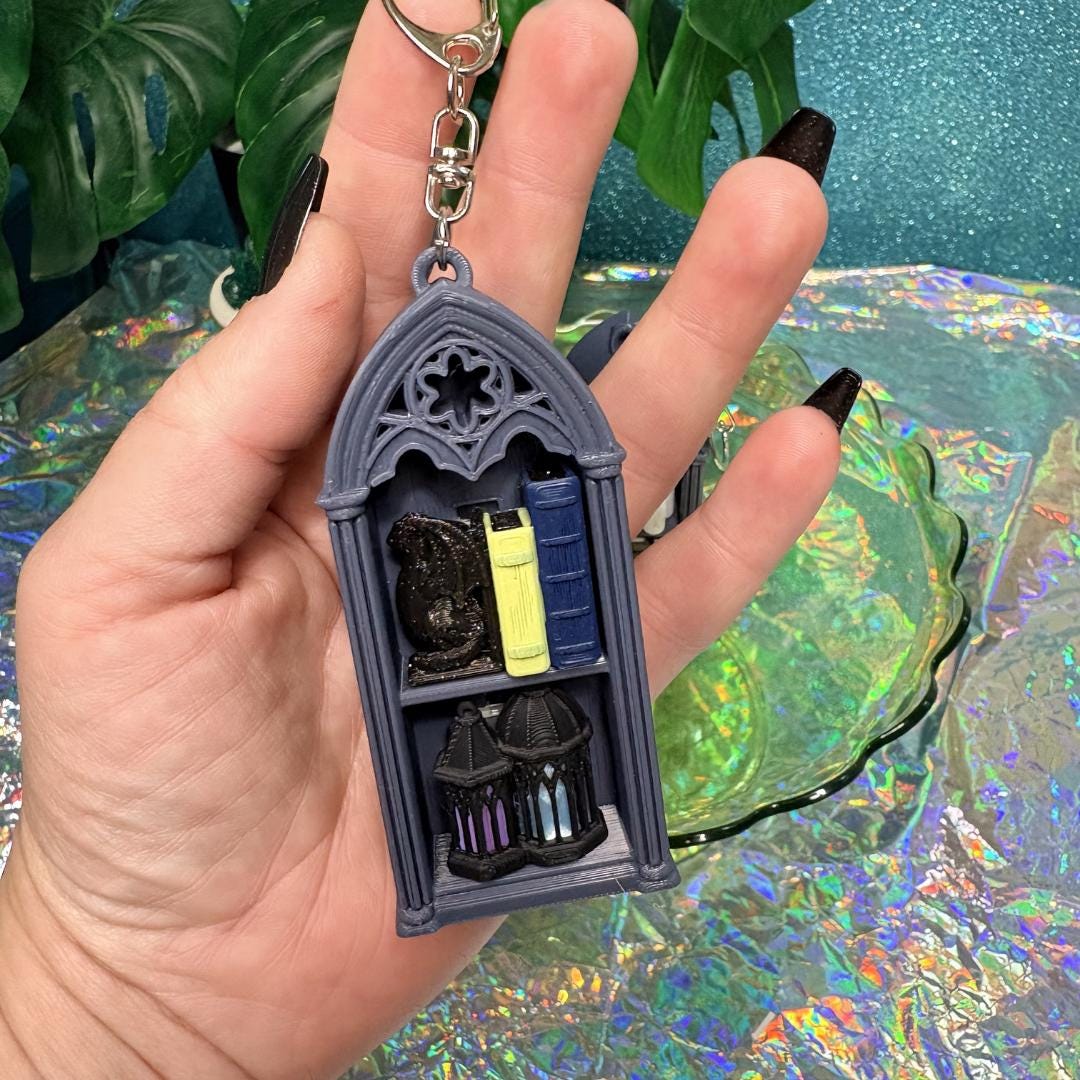 Gothic Bookshelf Fidget Clicker | Book Lover Desk Toy | Romantasy Sensory Fidget for ADHD | Gothic Decor | Fantasy Reader Gift | Fourth Wing