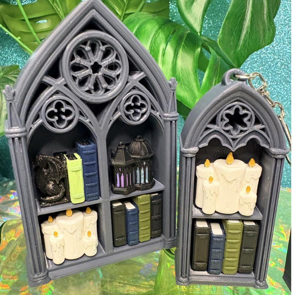 Gothic Bookshelf Fidget Clicker | Book Lover Desk Toy | Romantasy Sensory Fidget for ADHD | Gothic Decor | Fantasy Reader Gift | Fourth Wing
