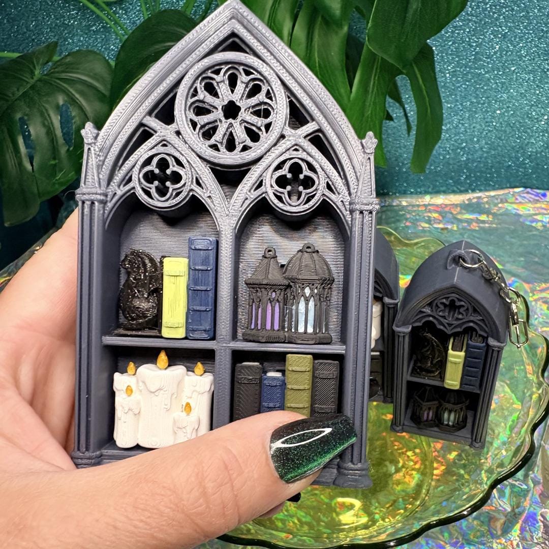 Gothic Bookshelf Fidget Clicker | Book Lover Desk Toy | Romantasy Sensory Fidget for ADHD | Gothic Decor | Fantasy Reader Gift | Fourth Wing