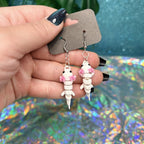 Flexi Axolotl Earrings | Articulated Axolotl Dangle Earring | Cute Kawaii Amphibian Jewelry | Pink Gill Axolotl Gift | Animal Lover Earrings