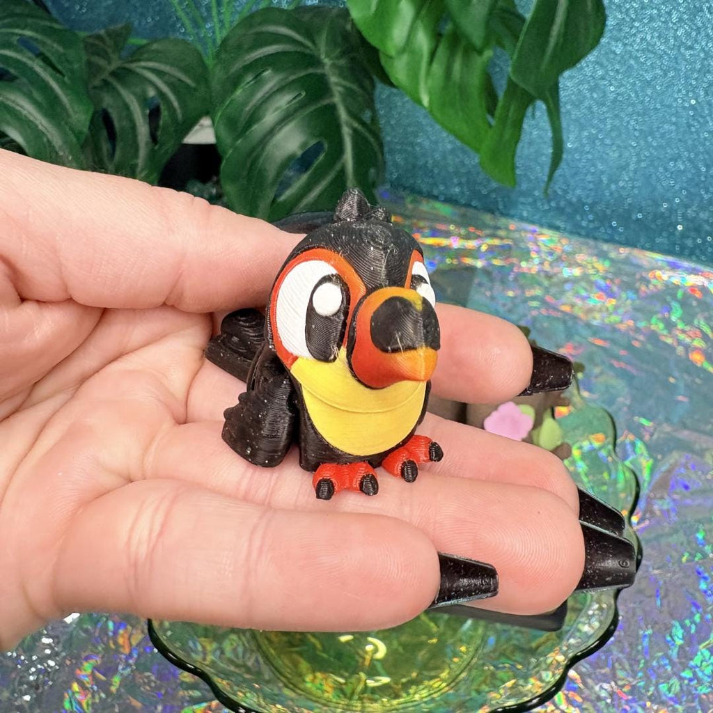 Toucan Jungle Playset | Mini Rainforest Habitat for Flexi Animals | Cute Desk Pet Display | Tropical Bird Play Area | 3D Printed Jungle
