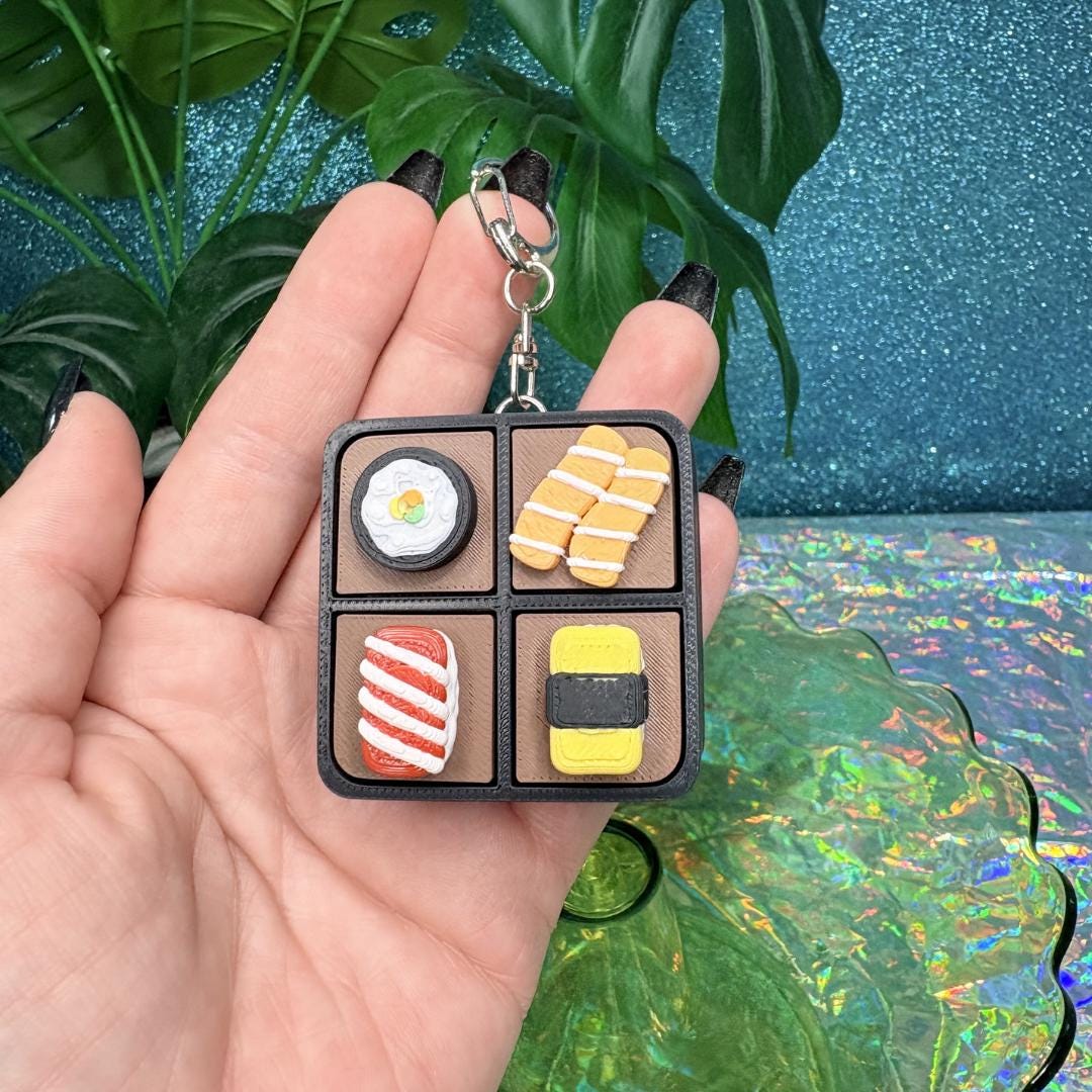 Sushi Bento Fidget Clicker Keychain