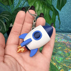 Rocket Ship Fidget Clicker Keychain