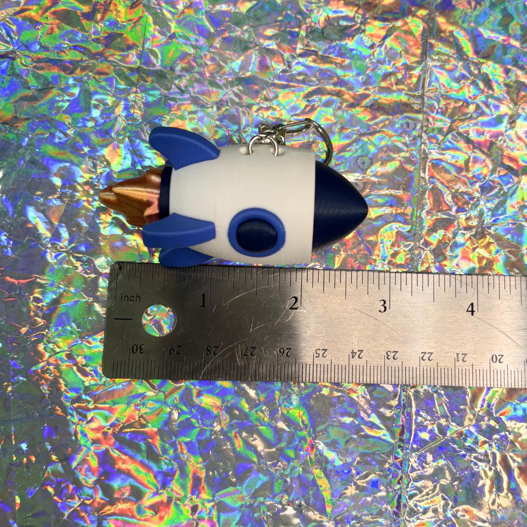 Rocket Ship Fidget Clicker Keychain
