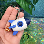 Rocket Ship Fidget Clicker Keychain