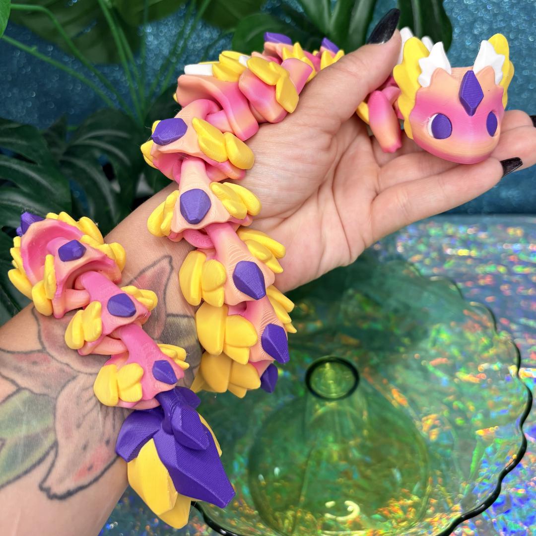 Pink Yellow Rubikuro Crystal Dragon