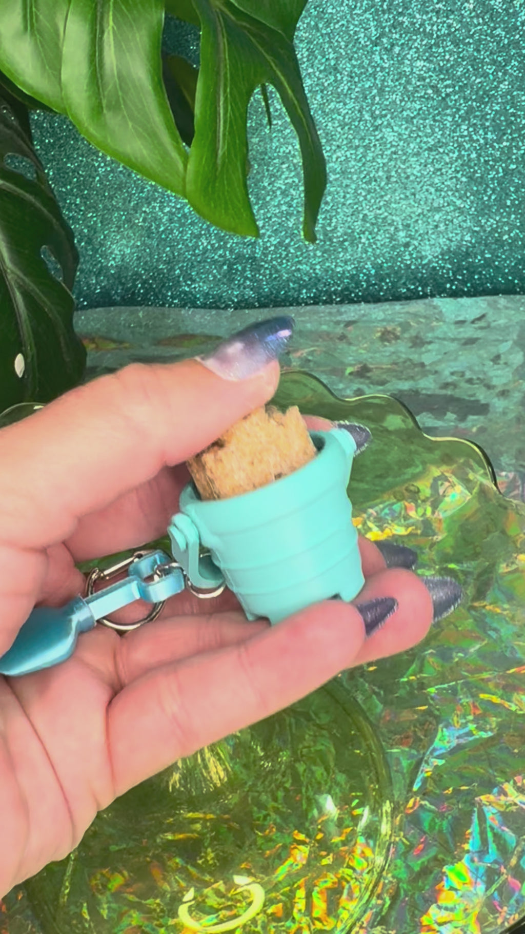 Sandcastle Pail Fidget Clicker Keychain