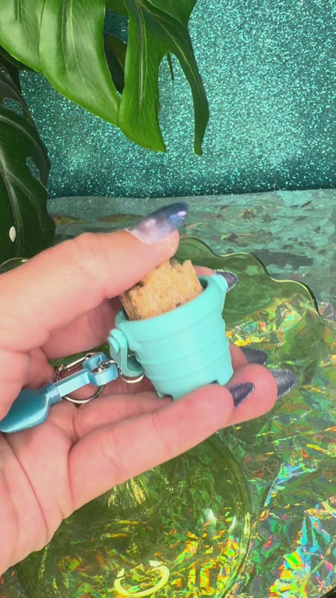 Sandcastle Pail Fidget Clicker Keychain