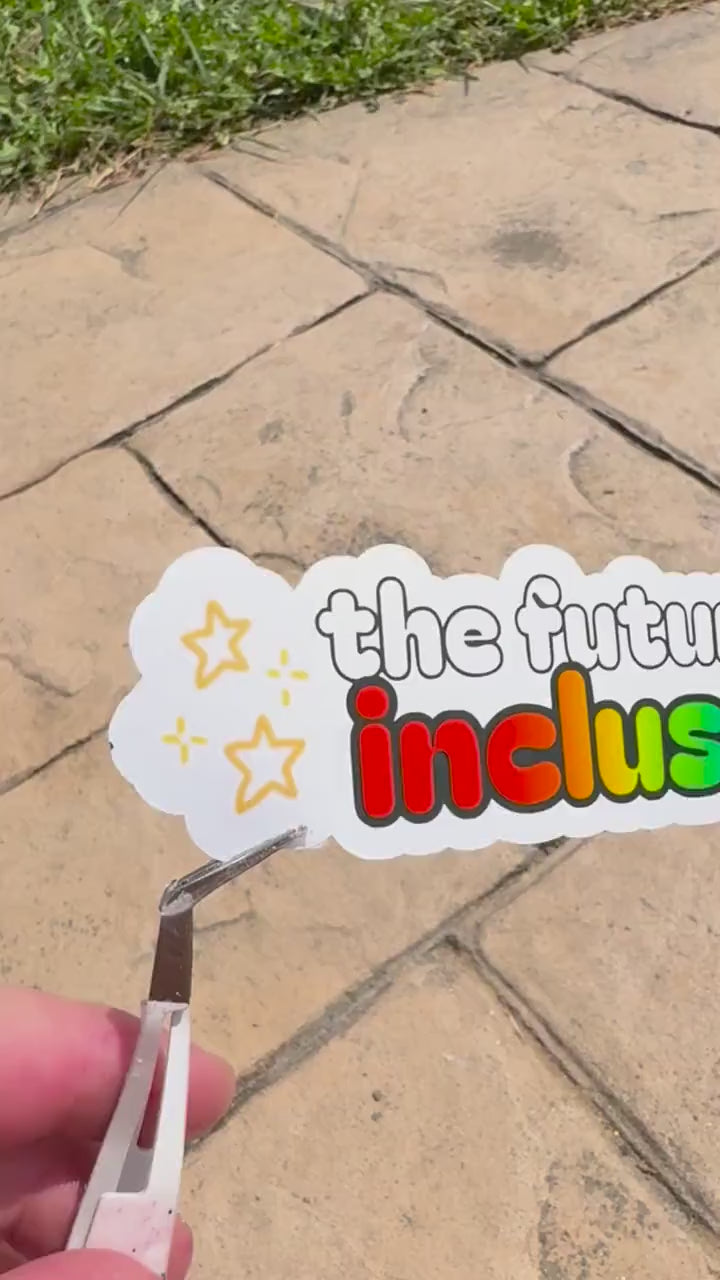 The Future Is Inclusive Vinyl Sticker: Pride Inclusive Political Humor, Laptop Decal, Water Bottle Sticker, Water Resistant