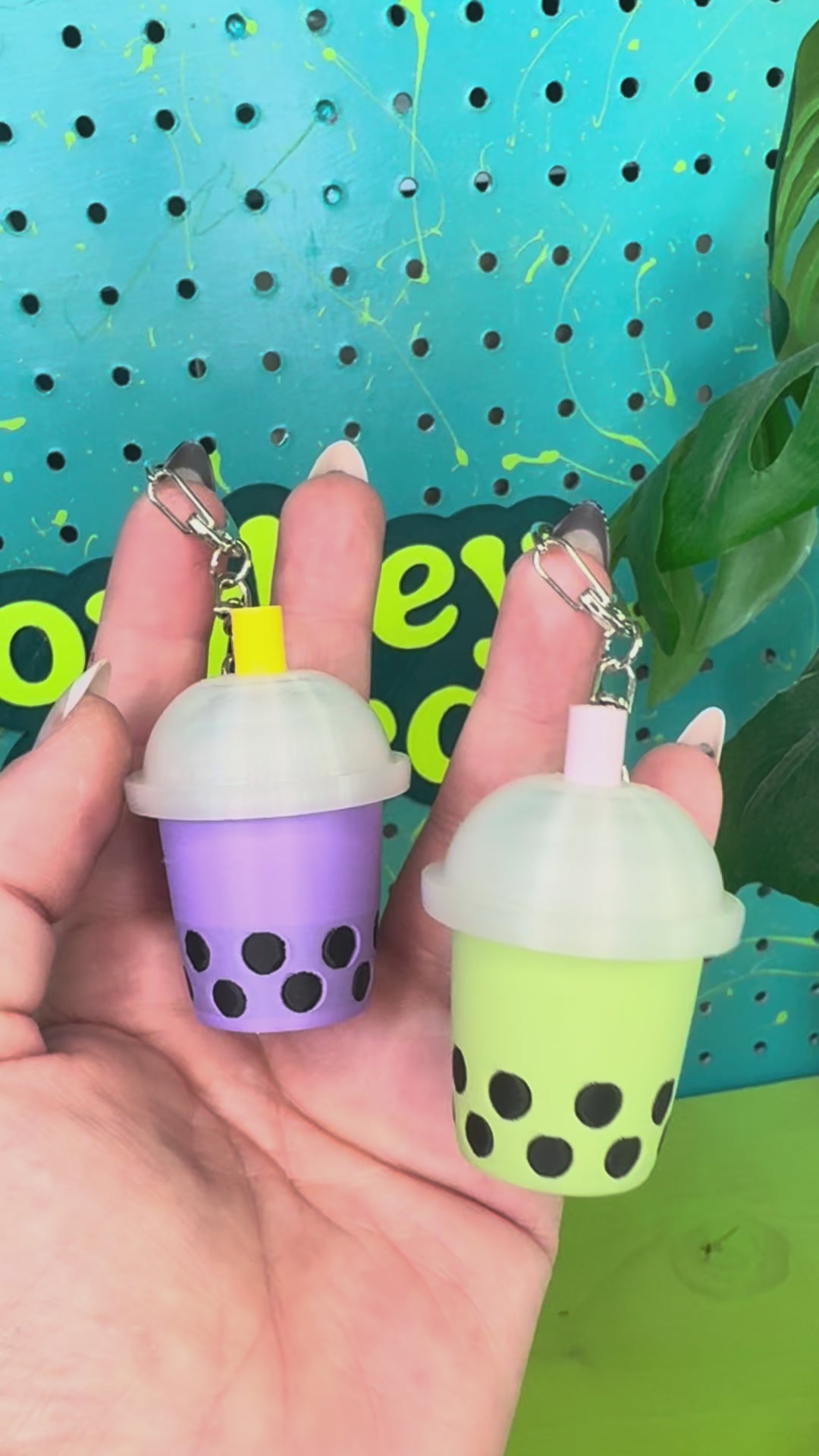 Boba Tea Fidget Clicker Keychain