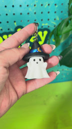 Witchy Ghost Fidget Clicker Keychain