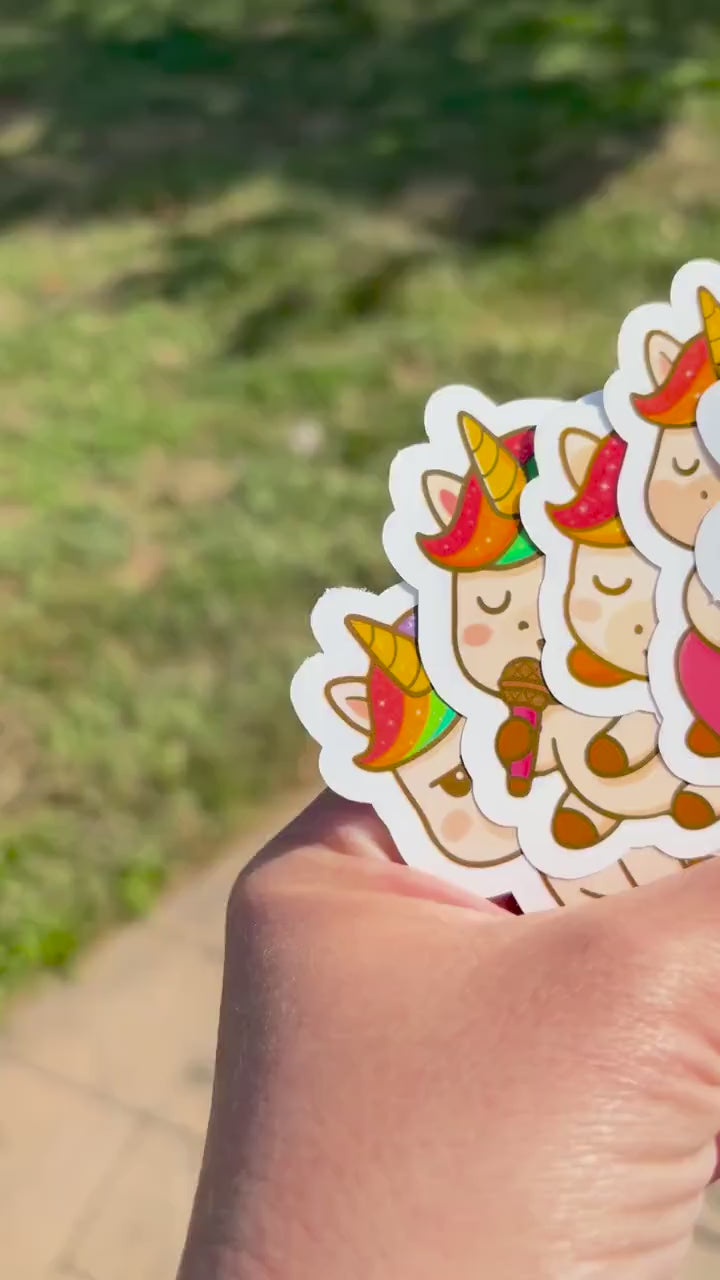 Cute Chibi Unicorn Die Cut Stickers Set of 8 - Adorable Premium Vinyl Stickers for Girls, Unicorn Lovers, Water Bottle, Laptop Stickers