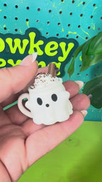 Spooky Latte Fidget Clicker Keychain